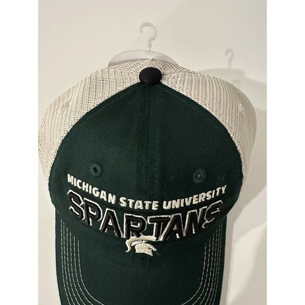 Captivating Michigan State Spartans Mesh Trucker Hat Adjustable Snapback NEW